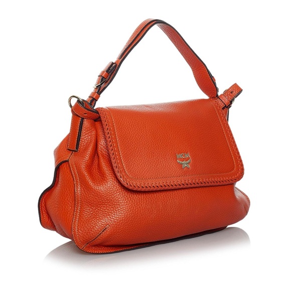 Authentic MCM 2 way tote orange leather - Picture 2 of 6
